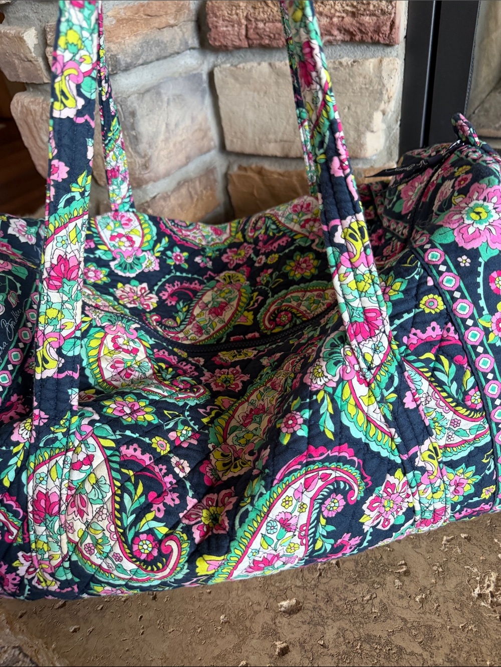 Vera Bradley Retired Petal Paisley Quilted Travel Duffel Weekender Bag sz L - Picture 5 of 8